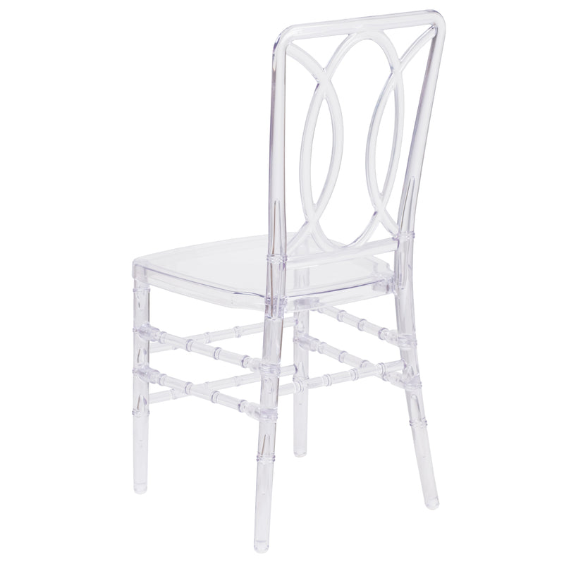Flash Elegance Crystal Ice Stacking Chair with Designer Back - Event Chair - UV Resistant