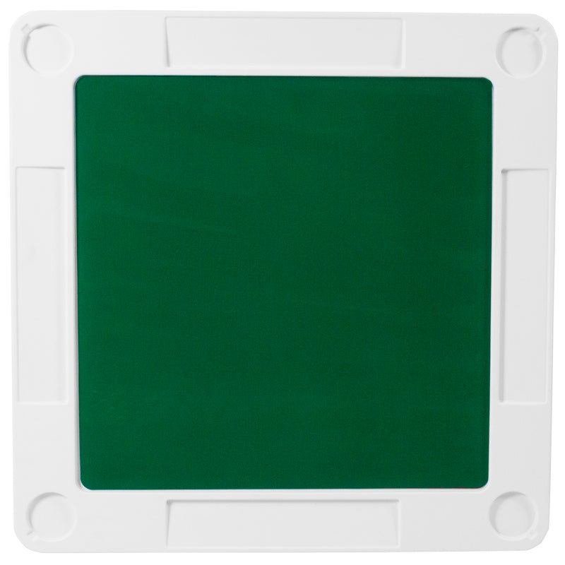 Silas 34.5" Square 4-Player Folding Card Game Table with Green Playing Surface and Cup Holders
