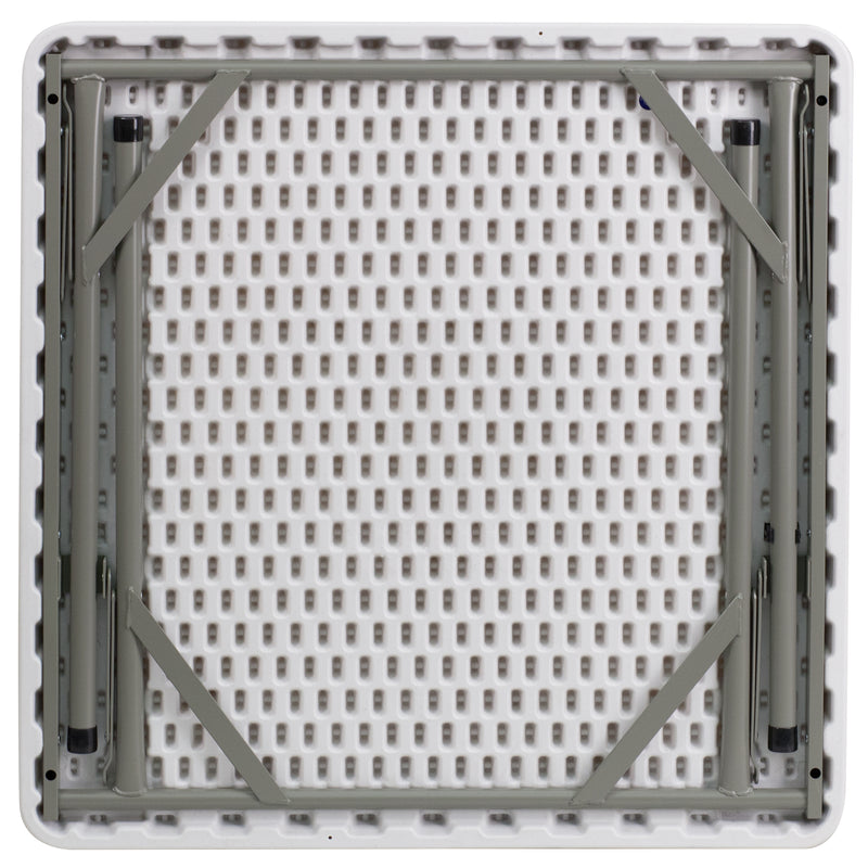 Elon 2.85-Foot Square Granite White Plastic Folding Table