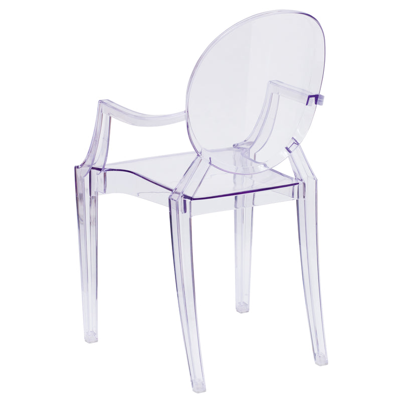 Shirley Ghost Chair with Arms in Transparent Crystal