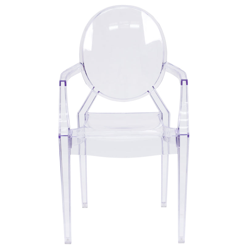 Shirley Ghost Chair with Arms in Transparent Crystal