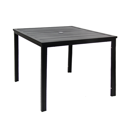 35.5" x 35.5" Indoor/ Outdoor Metal Table with Umbrella Hole