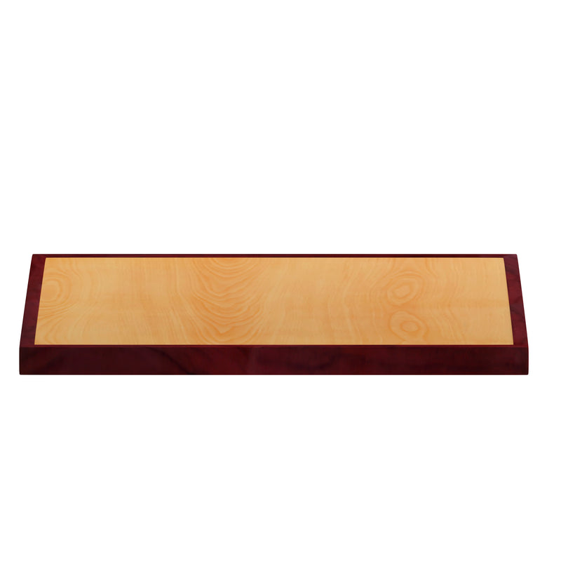 36'' Square 2-Tone High-Gloss Cherry / Mahogany Resin Table Top with 2'' Thick Drop-Lip