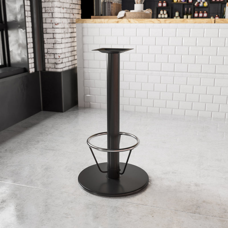 Beverly 24'' Round Restaurant Table Base with 4'' Dia. Bar Height Column and Foot Ring