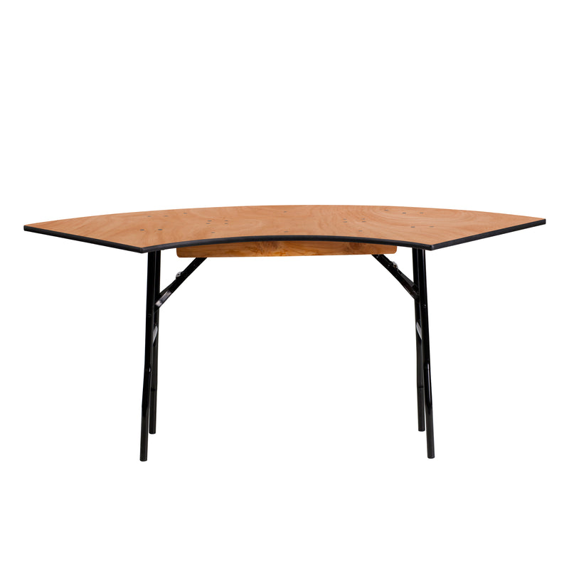 Ginny 5.5 ft. x 2 ft. Serpentine Wood Folding Banquet Table