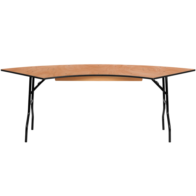 Ginny 7.25 ft. x 2.5 ft. Serpentine Wood Folding Banquet Table