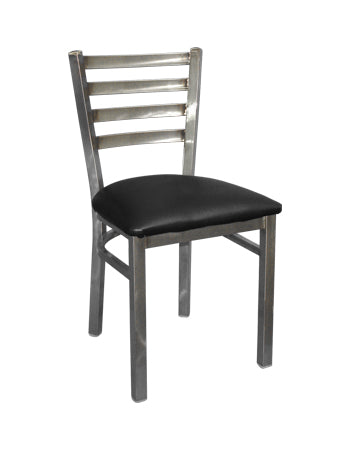 Clear Coated Ladder Back Metal Chair