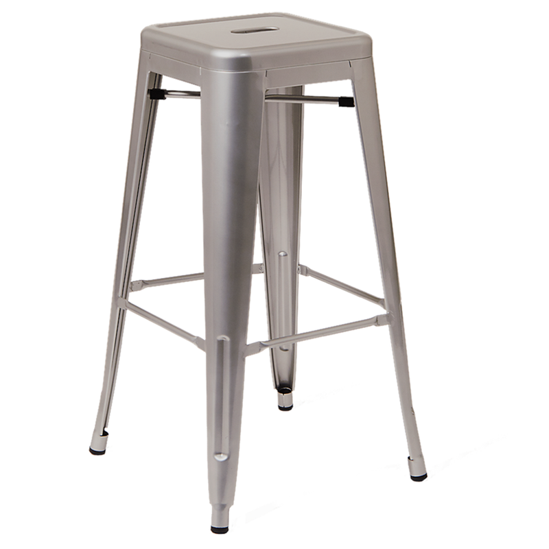 Indoor Backless Steel Restaurant Barstool in Grey Finish - Moda Seating Corp