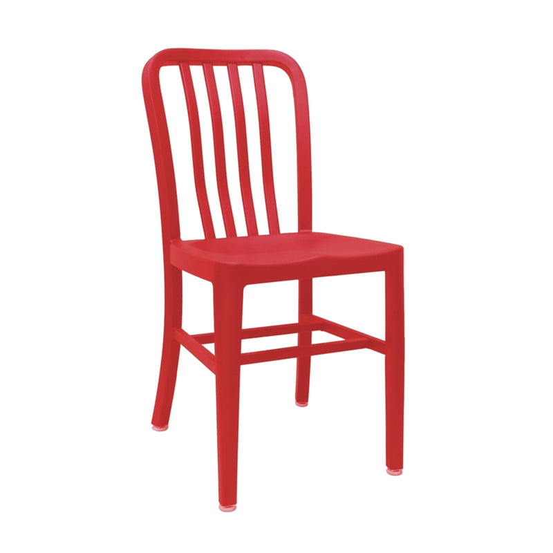 Aluminum Cafe Navy Restaurant Side Chair with Red Finish - Moda Seating Corp