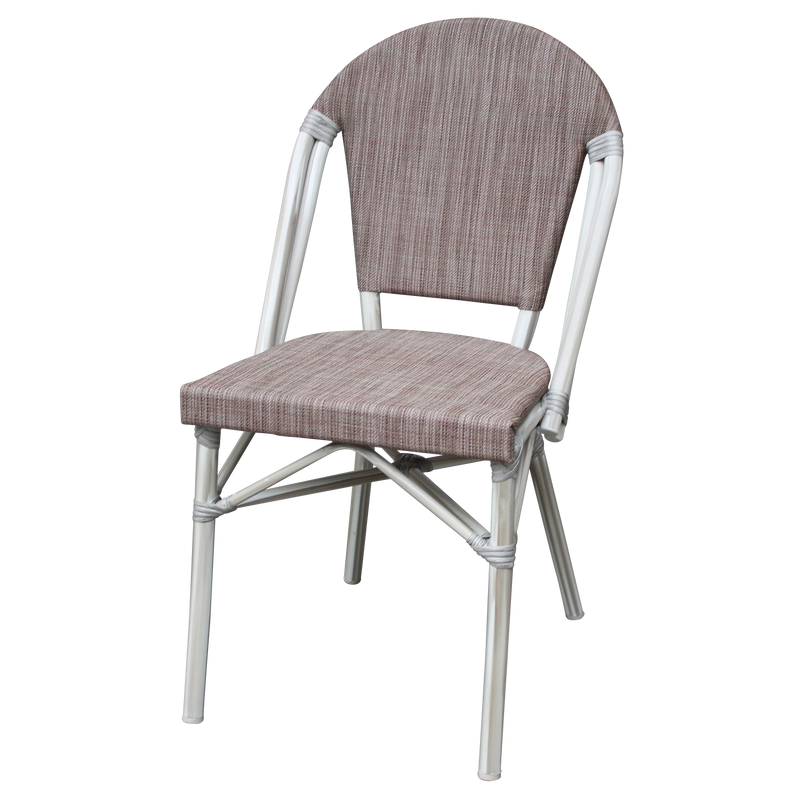 Textylene Bamboo Look Circle Back Outdoor Restaurant Side Chair - Moda Seating Corp