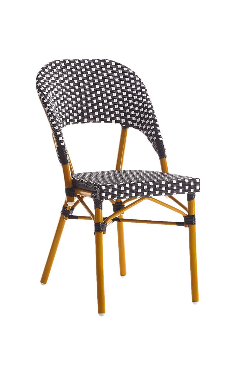 Outdoor Metal Chair with Poly Woven Back & Seat
