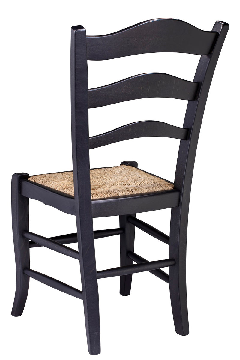 Ladder Back Wood Dining Chair with Straw Seat