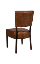 Metal Lounge Chair with Brown Vinyl Seat and Back