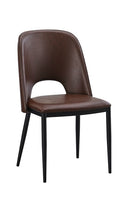 Metal Chair With Brown Vinyl Seat & Back
