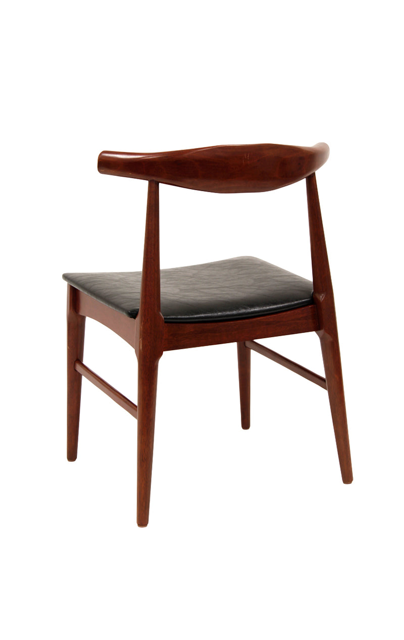 Indoor Rubber Wood Chair in Dark Mahogany Finish