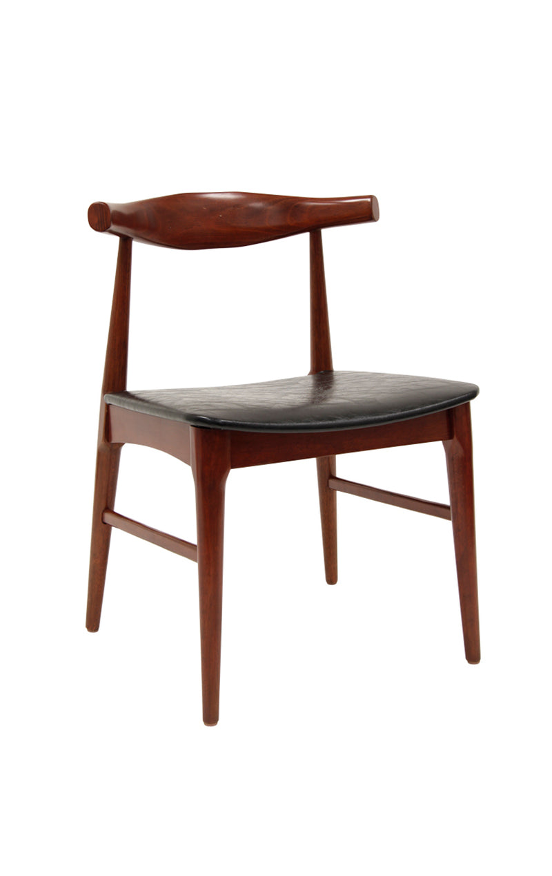 Indoor Rubber Wood Chair in Dark Mahogany Finish