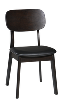 Dark Walnut Rubber Wood Chair with Black Vinyl Seat- Discontinued