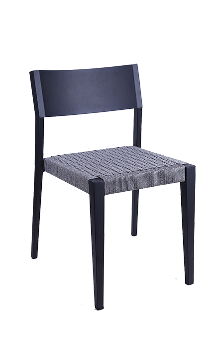 Black Aluminum Chair with Terylene Fabric Seat for Outdoor Use
