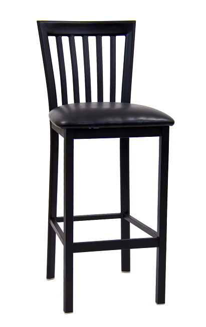 Elongated Vertical Back Metal Bar Stool Frame