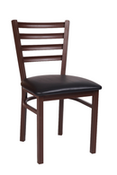 Ladder Back Brown Finish Metal Chair