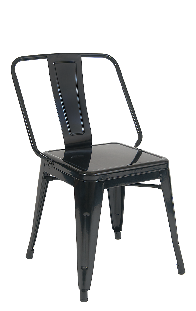 Iron Tolix-Style Dining Chair in Black Color