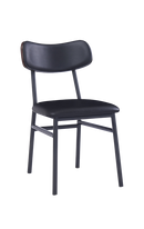 Black Metal Chair with Black Vinyl Back & Seat for Indoor Use ERP-178