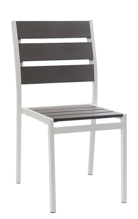 White Powder Coated Aluminum Side Chair