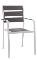 White Powder Coated Aluminum Armchair