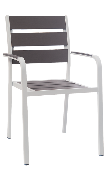 White Powder Coated Aluminum Armchair