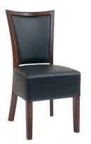 Beechwood Chair in Walnut Finish with Black Vinyl Back and Seat