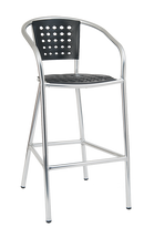 Aluminum Barstool with Black Resin Seat & Back