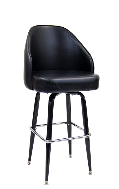 Extra Large Swivel Metal Barstool & Black Square Base