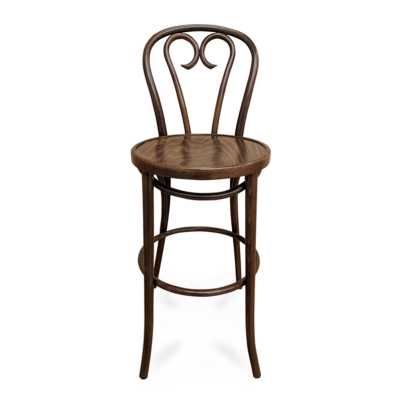 Bentwood Solid Beech Wood Curlicue Restaurant Bar Stool