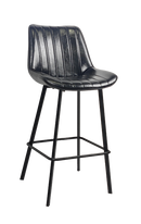 Metal Bar Stool w/ Vinyl Seat in Black