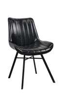 Metal Chair w/ Vinyl Seat in Black