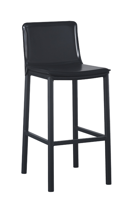 Metal Chair w/ Vinyl Seat in Black