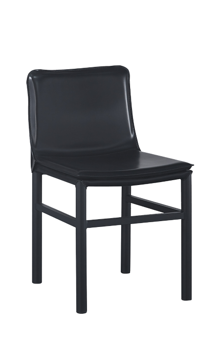 Metal Chair w/ Vinyl Seat in Black