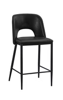 Metal Bar Stool w/ Black Vinyl Seat & Back
