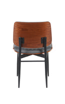 Indoor Mid-Century Modern Metal Chair with Gray Vinyl Seat & Back
