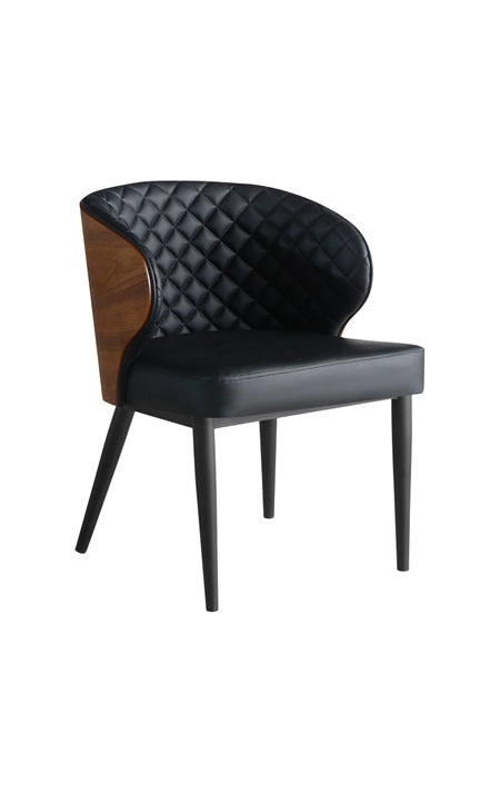 Indoor Black Steel Chair with Vinyl Back & Seat
