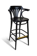 Tulip Beechwood Restaurant Fanback Arm Bar Stool