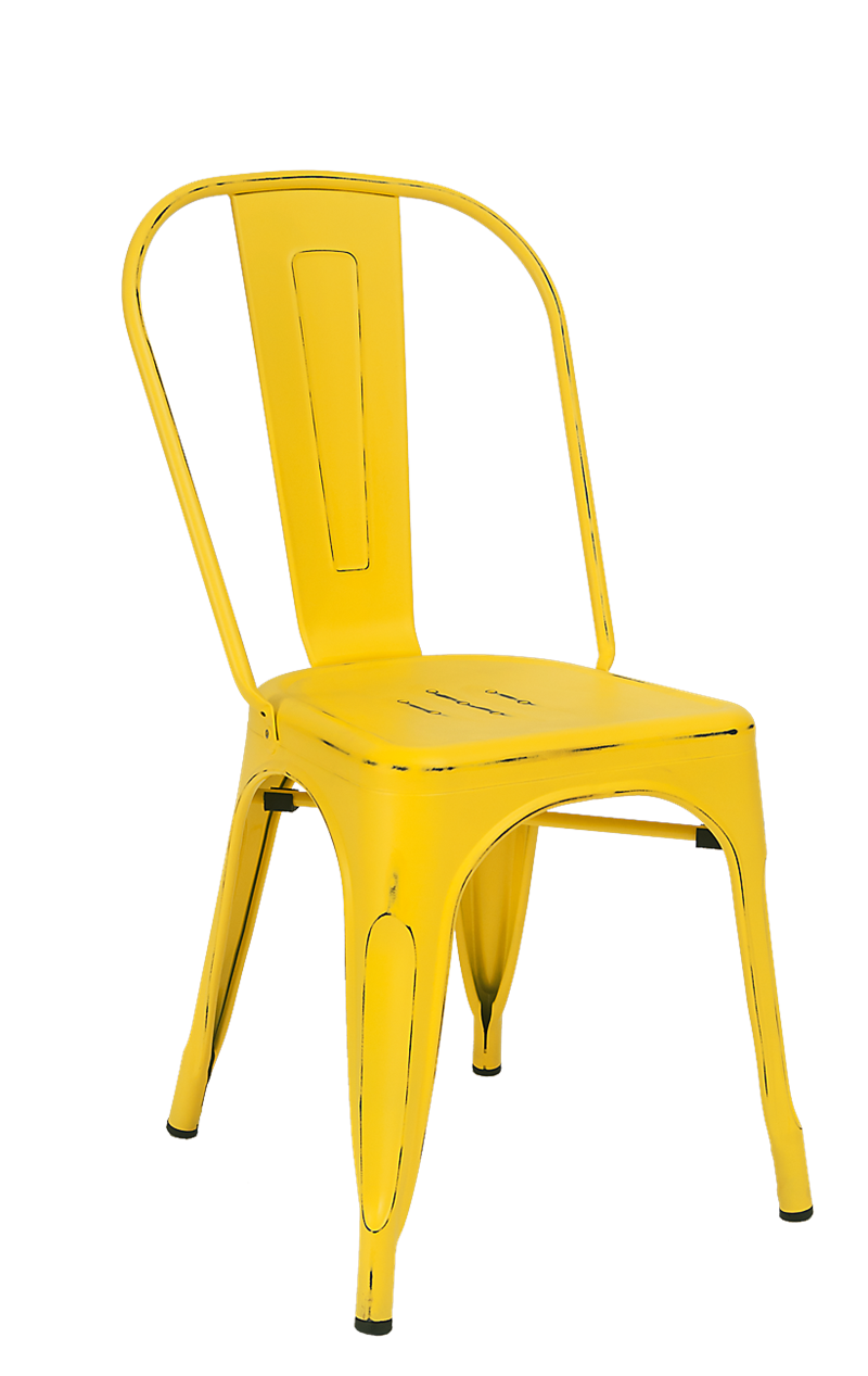 Steel Chair in Antique Yellow Finish
