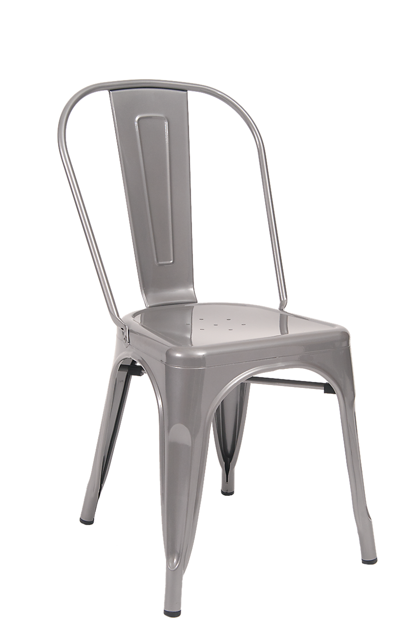 Indoor Steel Chair in Light Grey Finish