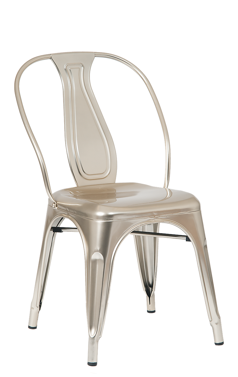 Indoor Steel Chair in Champagne Gold Finish