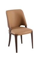 Indoor Brown Metal Chair with Vinyl Seat & Back-Discontinued