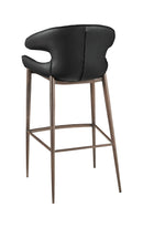 Indoor Metal Barstool w/ Vinyl Bullhorn-Shaped Back