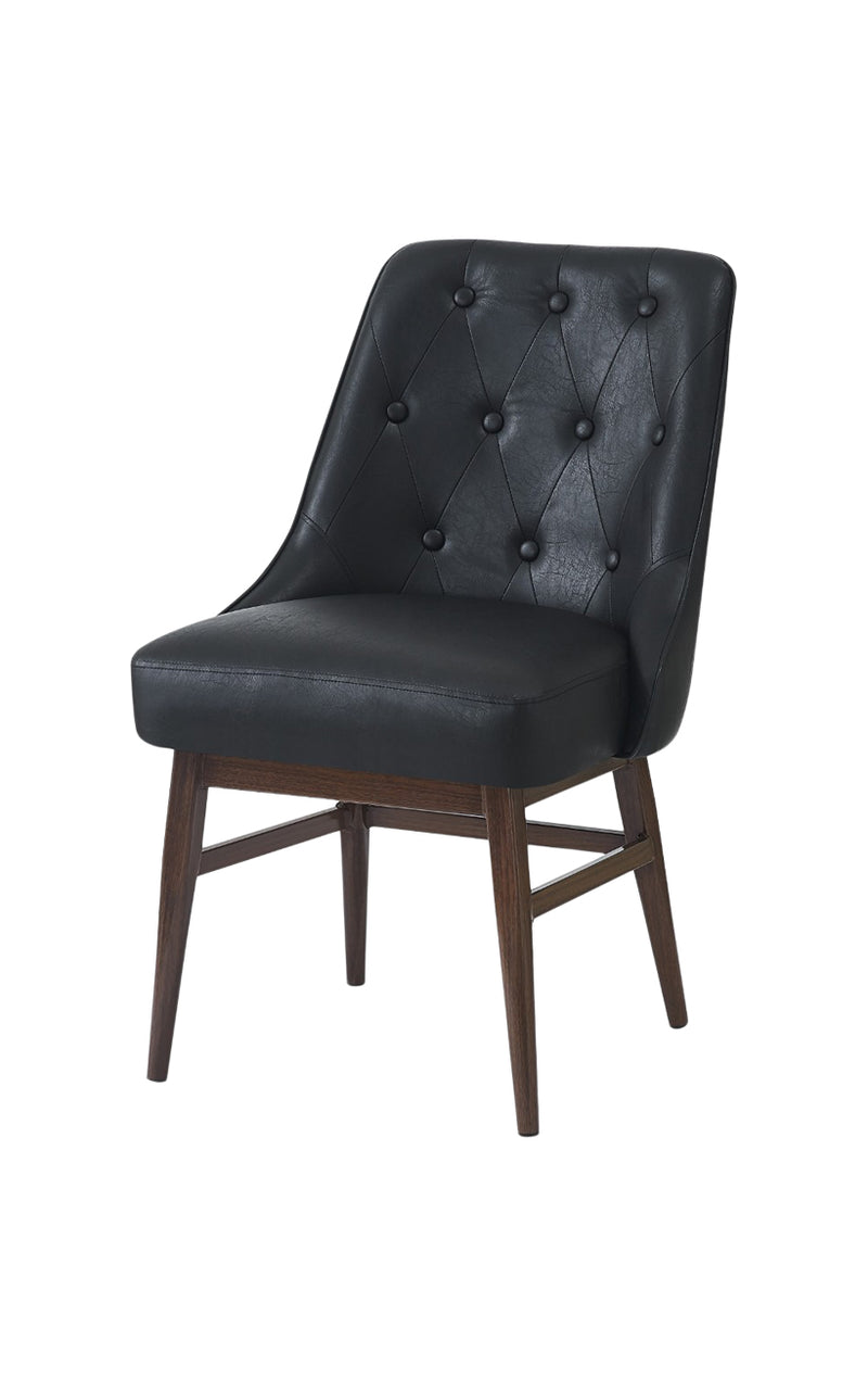 Modern Indoor Black Metal Chair with Padded Back and Seat