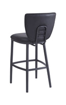 Dining Metal Barstool with Curved Upholstered Backrest and Padded Seat for Indoor Use