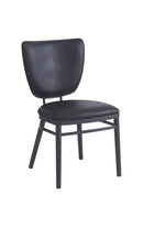 Dining Metal Chair with Curved Upholstered Backrest and Padded Seat for Indoor Use
