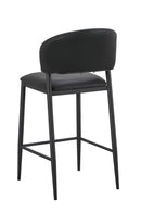 Indoor Dining Metal Barstool with Black Vinyl Seat and Back